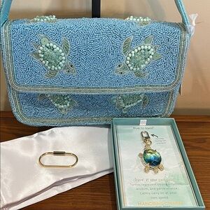 Handcrafted In India | Turtle Purse w/ Dust Bag, Charm Connector & Turtle Charm